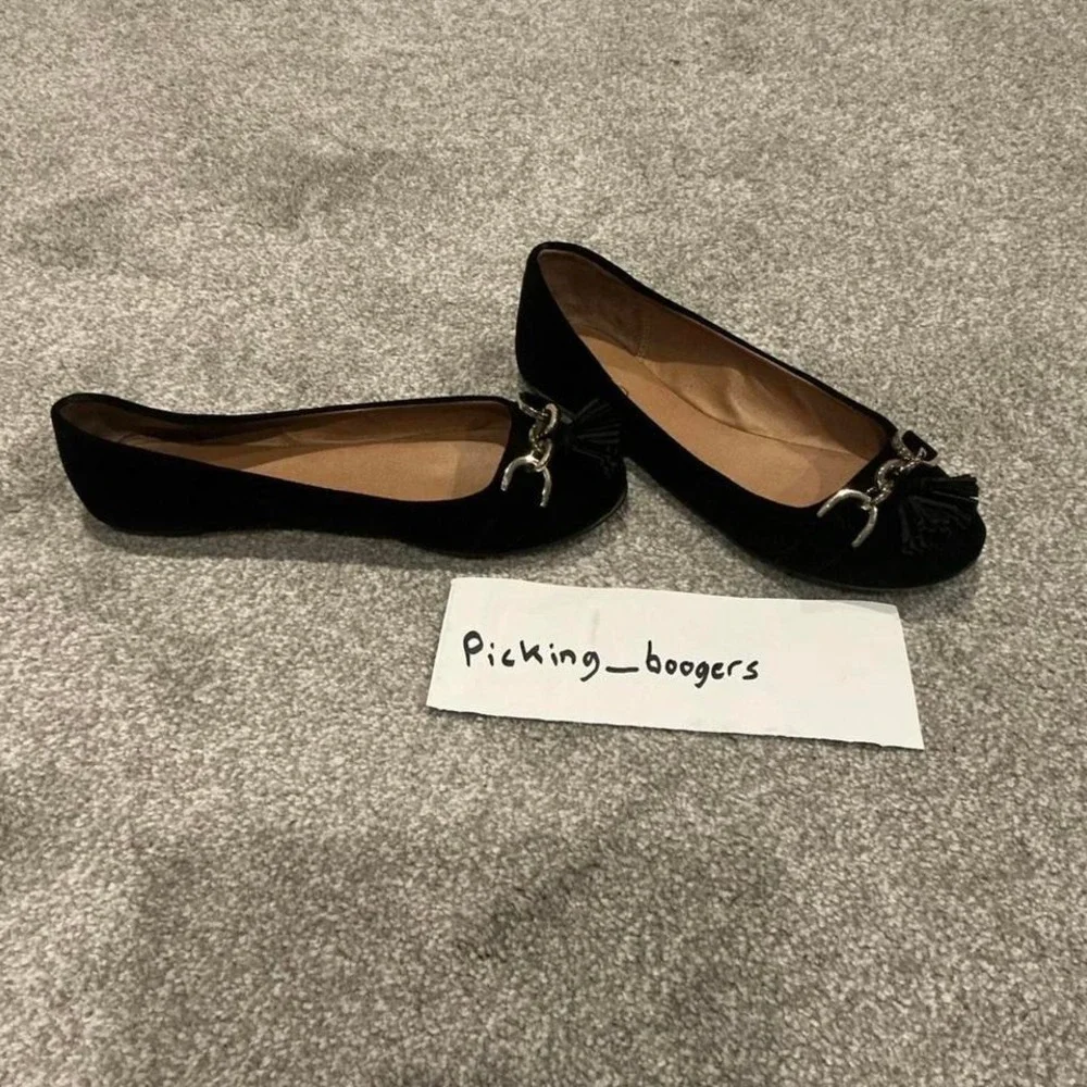 Aldo Women Shoes Patrin Size 7 Black Suede Slip On Loafers Round Toe Flat Heel